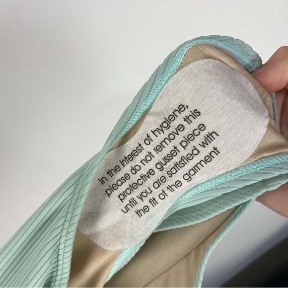 Kortni Jeane Teal Mint Ribbed ruffle one piece swimsuit modest full coverage - Picture 5 of 6